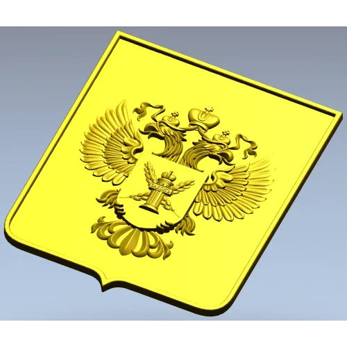Heraldic Double-Headed Eagle Shield STL 3D Model