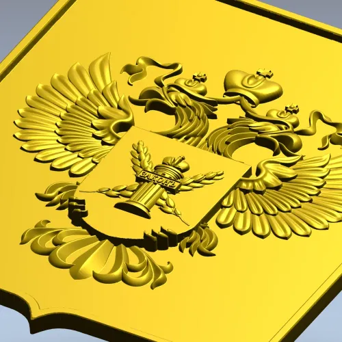 Heraldic Double-Headed Eagle Shield STL 3D Model