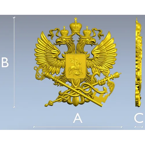Герб налоговой службы - 3D модель в формате STL для ЧПУ