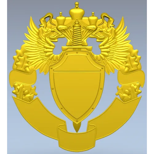 Двуглавый орёл - рельефный герб в формате STL для ЧПУ