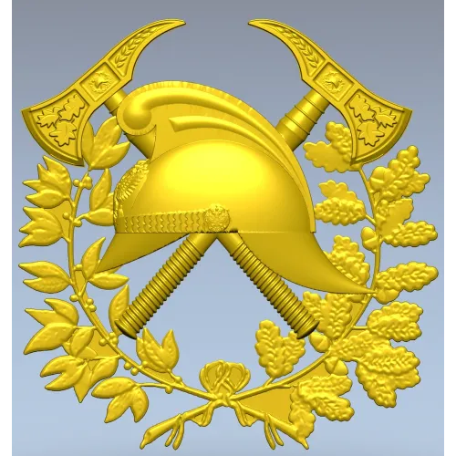 Firefighter Emblem 3D STL Model for CNC Milling