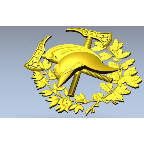 Firefighter Emblem 3D STL Model for CNC Milling