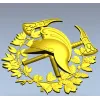 Firefighter Emblem 3D STL Model for CNC Milling