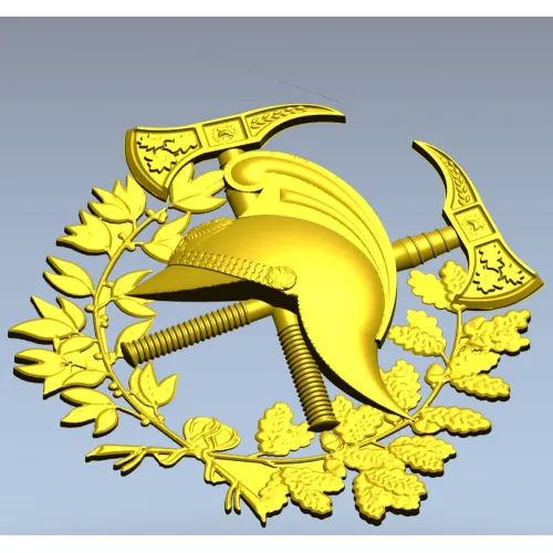 Firefighter Emblem 3D STL Model for CNC Milling