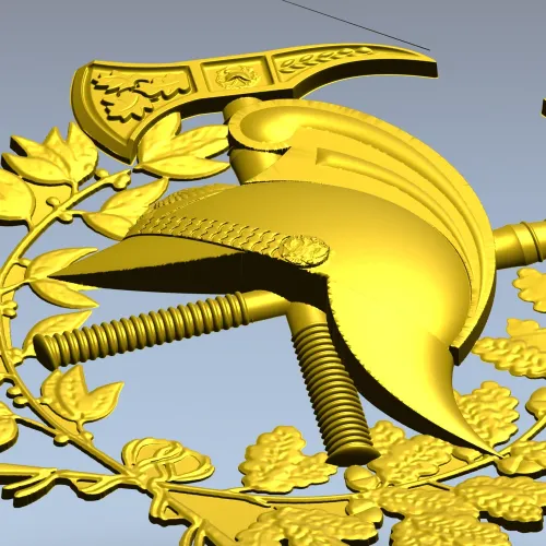 Firefighter Emblem 3D STL Model for CNC Milling