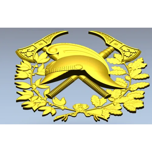 Firefighter Emblem 3D STL Model for CNC Milling