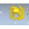 Firefighter Emblem 3D STL Model for CNC Milling