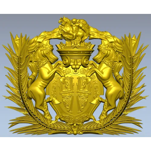 Heraldic Crest 3D STL for CNC - Ornate Coat of Arms