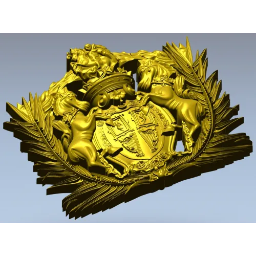 Heraldic Crest 3D STL for CNC - Ornate Coat of Arms