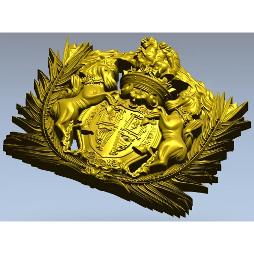 Heraldic Crest 3D STL for CNC - Ornate Coat of Arms