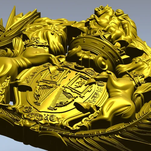 Heraldic Crest 3D STL for CNC - Ornate Coat of Arms
