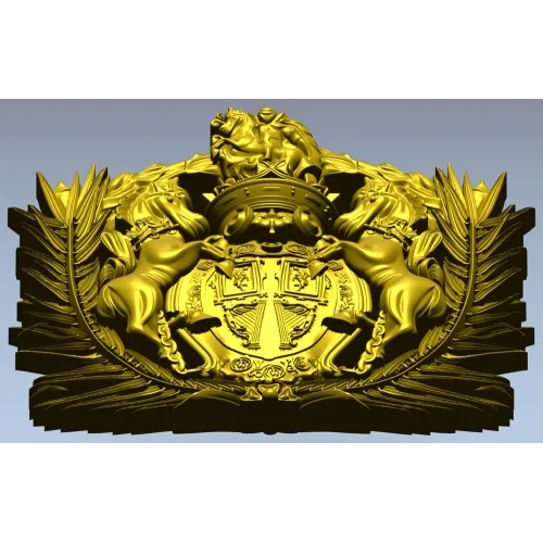 Heraldic Crest 3D STL for CNC - Ornate Coat of Arms