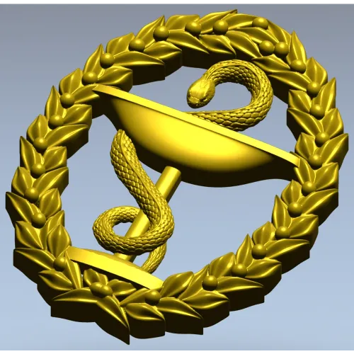Hygieia medical emblem 3D STL for CNC
