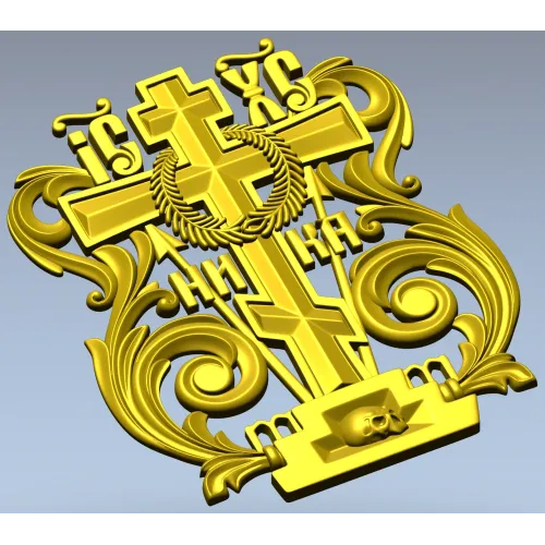 Golgotha Acanthus Cross - STL 3D Model for CNC
