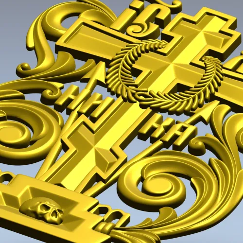 Golgotha Acanthus Cross - STL 3D Model for CNC