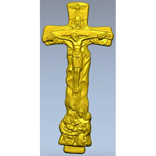 Trinity Relief Crucifix STL for CNC carving