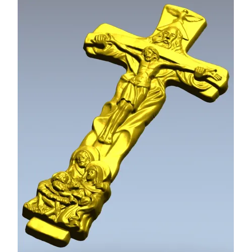 Trinity Relief Crucifix STL for CNC carving