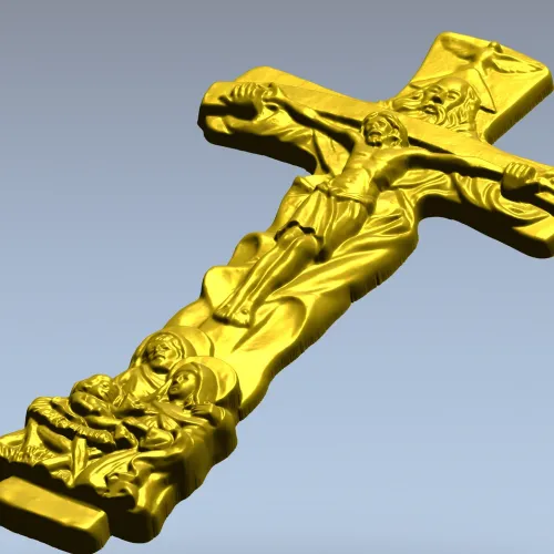 Trinity Relief Crucifix STL for CNC carving