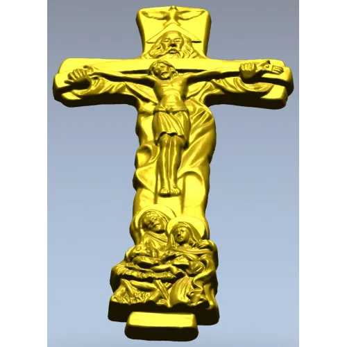 Trinity Relief Crucifix STL for CNC carving
