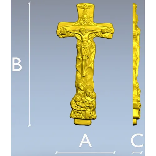 Trinity Relief Crucifix STL for CNC carving