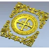 Ажурный крестовый медальон в рамке - STL модель для ЧПУ