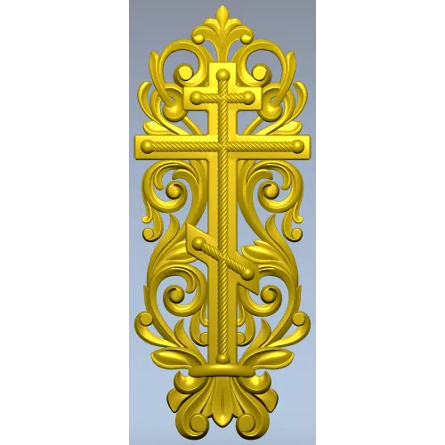 Ornate Orthodox Cross STL for CNC
