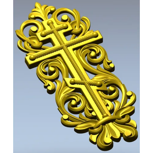 Ornate Orthodox Cross STL for CNC
