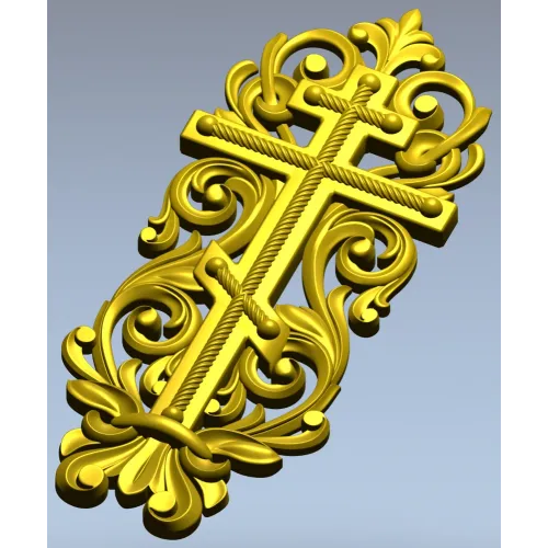 Ornate Orthodox Cross STL for CNC