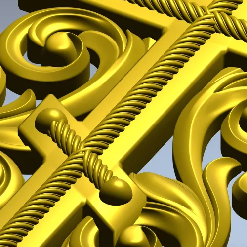 Ornate Orthodox Cross STL for CNC