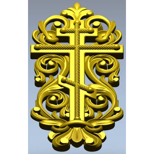 Ornate Orthodox Cross STL for CNC