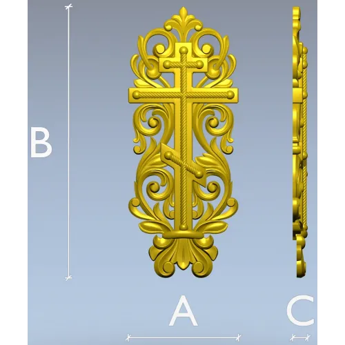 Ornate Orthodox Cross STL for CNC