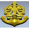 Крест-якорь в барочном стиле - STL модель для ЧПУ