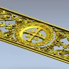 Резная панель с крестом в венке - 3D модель STL для ЧПУ