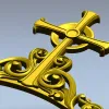 Навершие "Солярный крест" - 3D модель STL для ЧПУ
