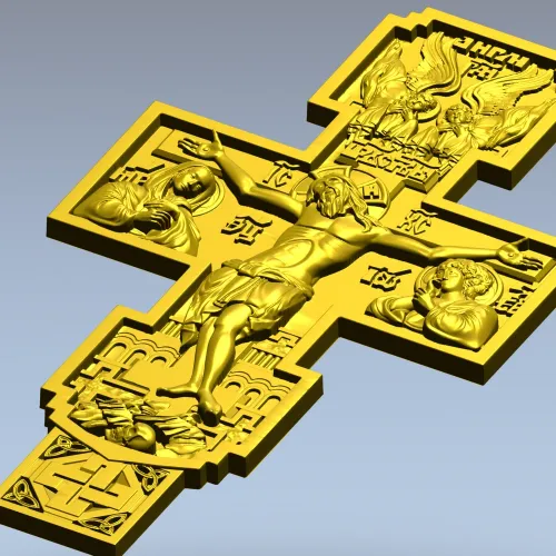 Распятие в восточно-христианском стиле - STL 3D модель для ЧПУ