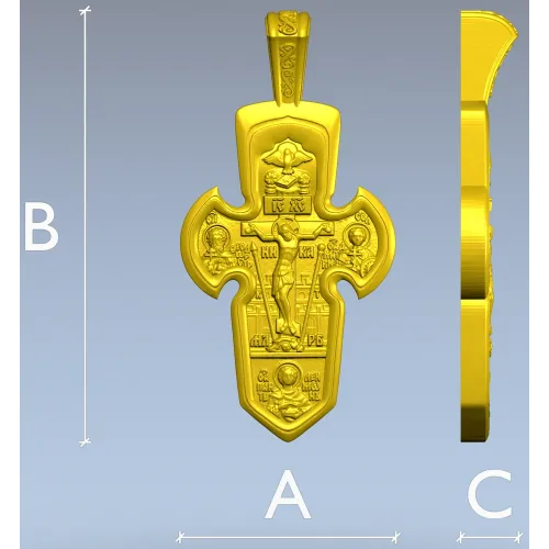 Православное распятие - 3D модель в формате STL для ЧПУ