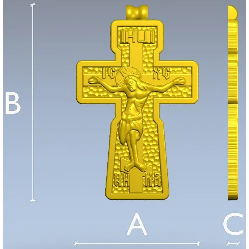 Распятие в рельефе - 3D модель STL для ЧПУ