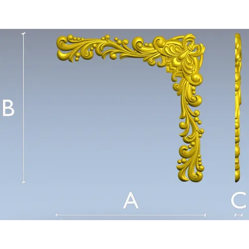 Baroque Acanthus Corner STL for CNC Milling