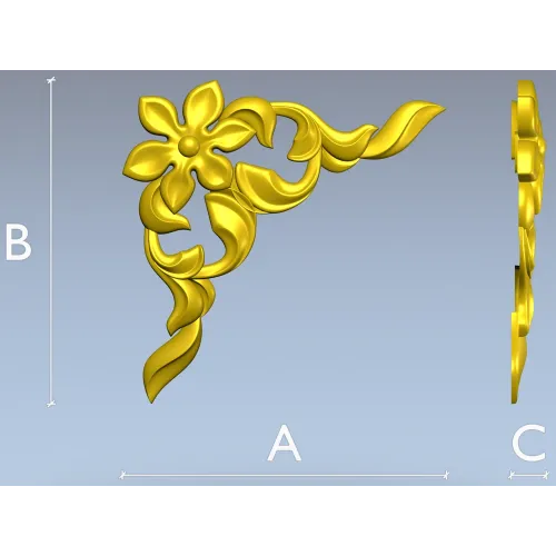 Floral Corner Ornament STL for CNC