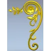 Spiral Floral Corner STL for CNC Milling