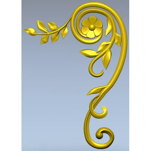 Spiral Floral Corner STL for CNC Milling