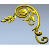 Spiral Floral Corner STL for CNC Milling