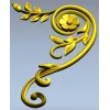 Spiral Floral Corner STL for CNC Milling
