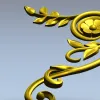 Spiral Floral Corner STL for CNC Milling