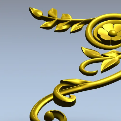 Spiral Floral Corner STL for CNC Milling