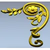 Spiral Floral Corner STL for CNC Milling