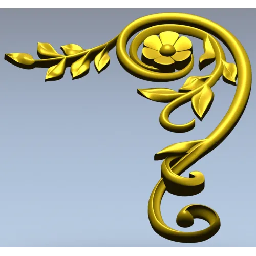 Spiral Floral Corner STL for CNC Milling