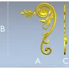 Spiral Floral Corner STL for CNC Milling