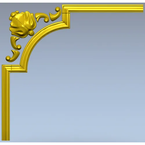 Baroque corner blossom - STL 3D model for CNC router