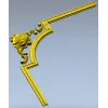 Baroque corner blossom - STL 3D model for CNC router
